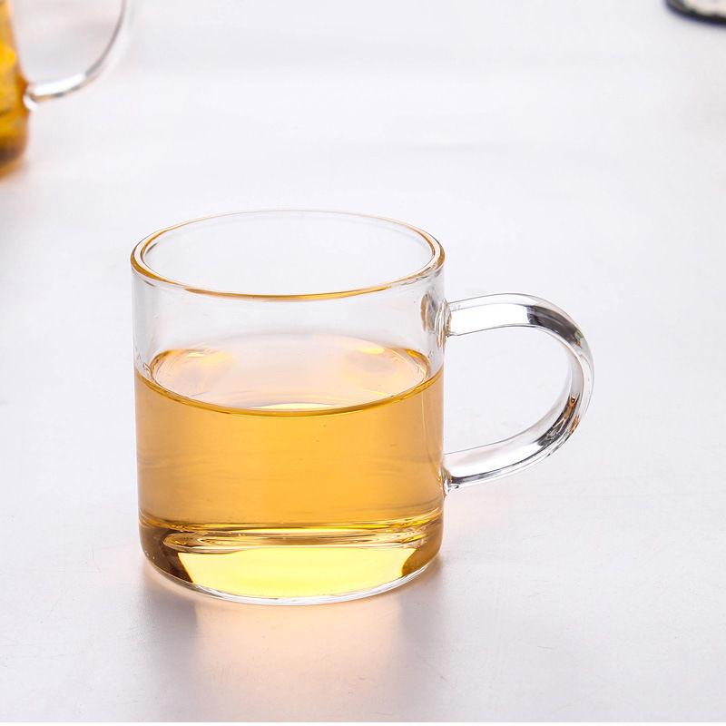 Heat-Resistant Glass Tea Cup with Handle - Household Gongfu Style, Transparent and Thickened for Individual Use