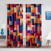 Colorful Gradient Rainbow Sheer Voile Curtain Triangle Geometric Window Tulle Curtains for Living Room Bedroom Kitchen Drapes