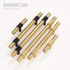 Dooroom Brass Furniture Handles Modern Knurling Black Gold Pulls Wardrobe Dresser Cupboard Cabinet Drawer Shoe Box Knobs