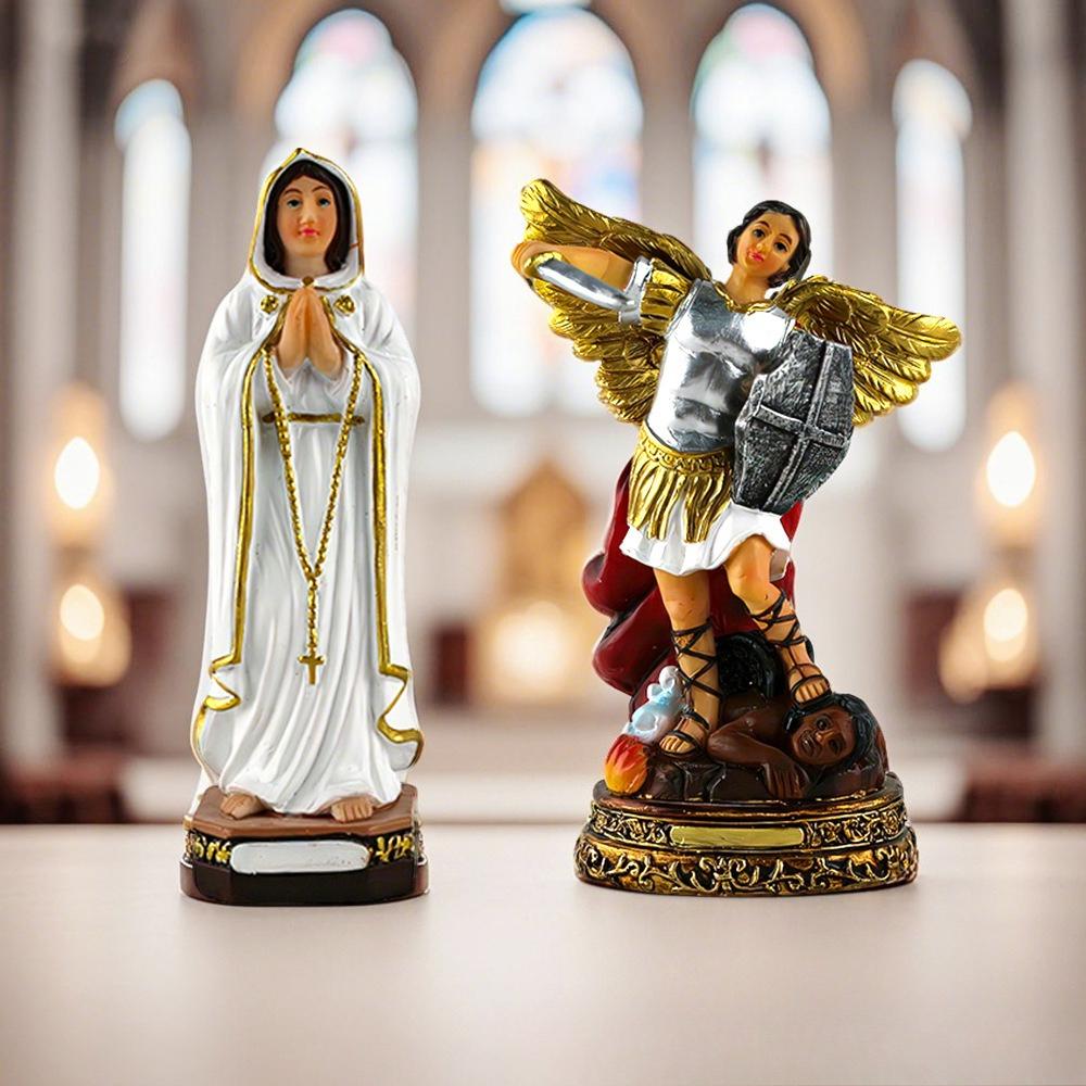 Maria Statue Nativity Set Desktop Classical Resin Decor for Living Room