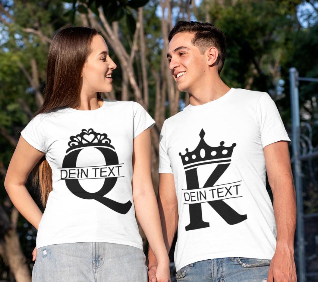 

Personalisierte Partner Shirts Couple T-Shirt Mens Womens Tees Top Kind Queen Baumwolle S