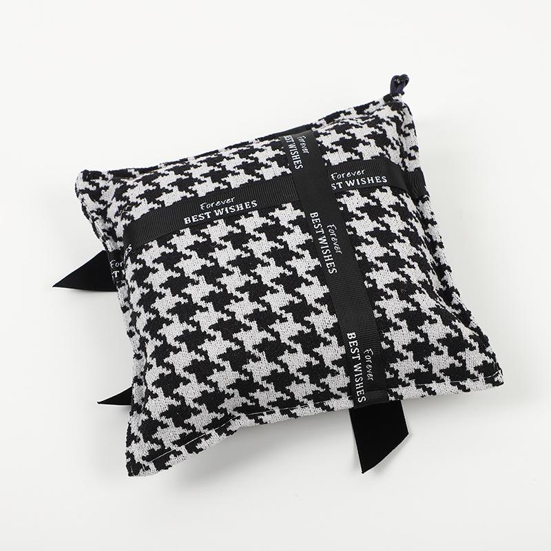 Houndstooth Bowknot Bamboo Charcoal Air Freshener Bag For Car And Home