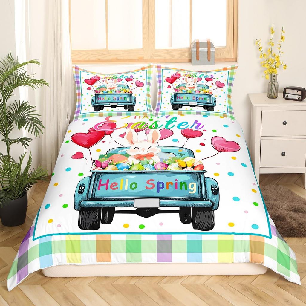 Rabbit Duvet Covers For Children Boys Girls Kawaii Animal Comforter Covers With 2 Pillowcases 3 Pcs Bedding Sets Queen King Size