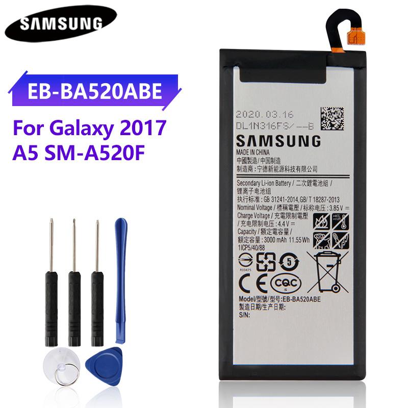 

Оригинальный сменный аккумулятор EB-BA520ABE для Samsung Galaxy A5 2017 Edition A520F SM-A520F SM-A520K SM-A520L 3000 мАч