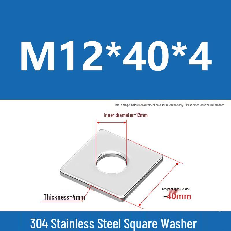 304 Stainless Steel Thickened Square Washer for Curtain Wall (M4-M16)