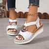 Women's Wedges Sandals 2025 Summer Snake Print Platform Sandals Gladiator Shoes Woman Comfort Casual  High Heels Sandals
