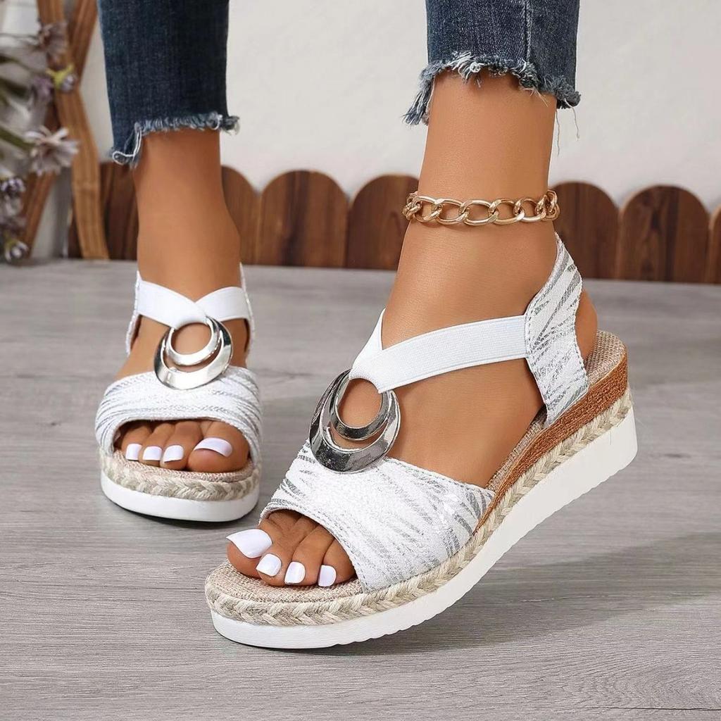 Women's Wedges Sandals 2025 Summer Snake Print Platform Sandals Gladiator Shoes Woman Comfort Casual  High Heels Sandals
