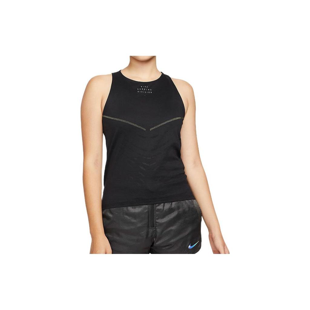Nike SS22 Logo Breathable Running Wide Strap Tank Top Women Tops Black DM7559-010