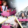 Kids Travel Tray for Car Seat Airplane Toddler Foldable Lap Tray with Water Bottle Holder Mesh Bag for Travel Activities Road Trip