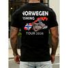 Men'S Norway Fishing Tour 2026 T-Shirt - Back Print Casual Round Neck Tee Suitable For Fishermen & Travel Enthusiasts, Gift For Outdoor Activities,