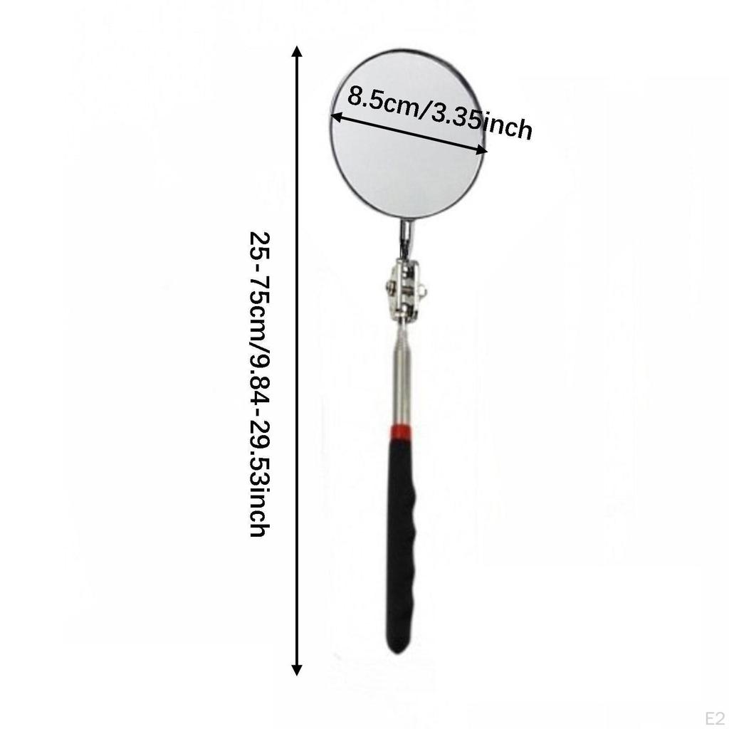 Degree Rotating Telescopic Inspection Mirror for Vehicles, Portable Extendable Flexible Stainless