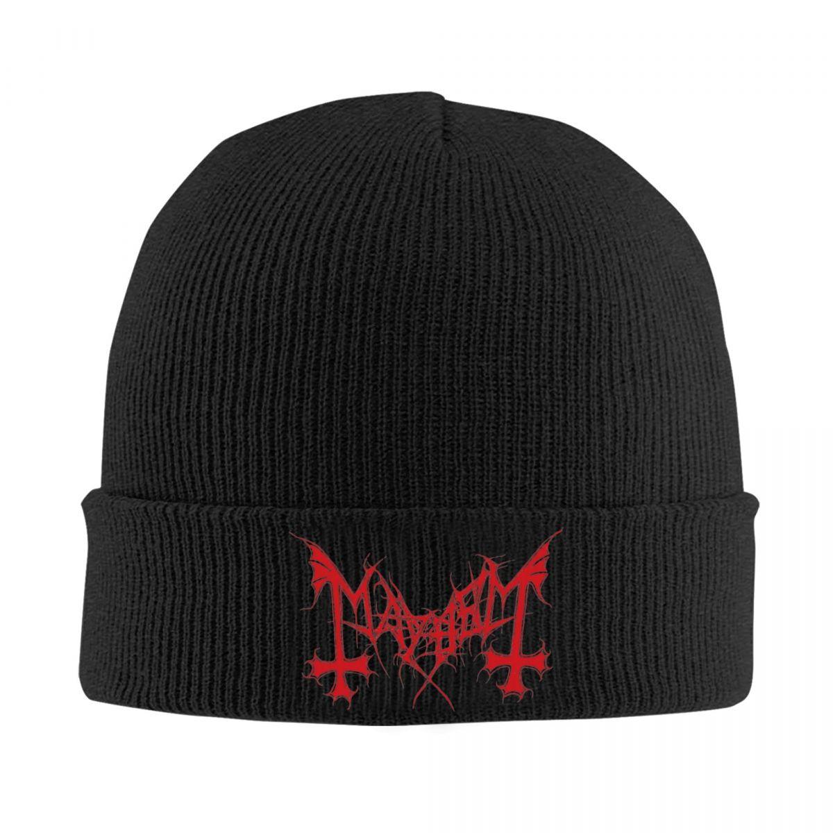 

Mayhem Black Metal Music Bonnet Hats Norway Band Beanie Hats Skullies Beanies Autumn Winter Men Women Unisex Kpop Warm Cap as picture