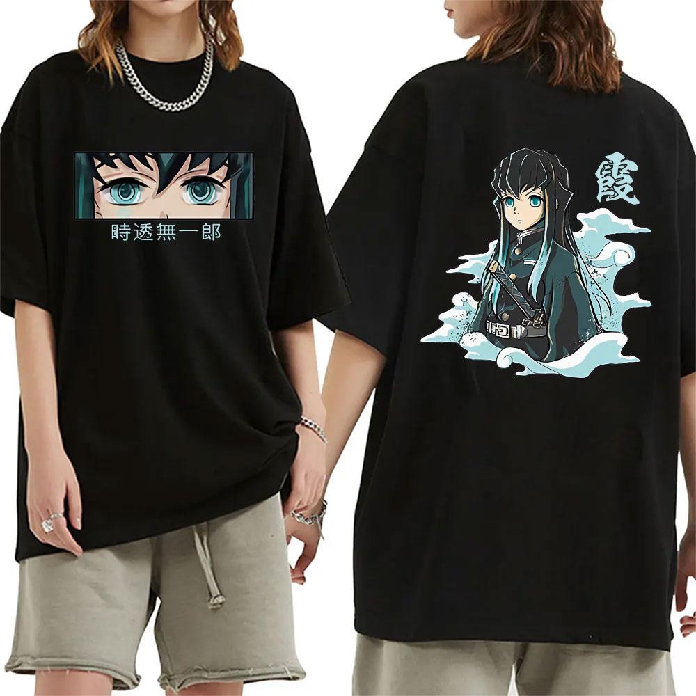 

Аниме Муичиро Токито Графическая футболка Мужская Женская Одежда Ретро Футболки Оверсайз Летняя Футболка с Коротким Рукавом и Круглым Вырезом Уличная Одежда 4XL