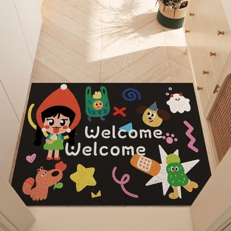 Cartoon Cat Series Mat Non-slip Easy To Clean Rug Wrinkle-Resistant Doormat Indoor Washroom Entrance Decorative Washable Carpet