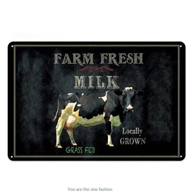 Metal Tin Signs Farm Cows Chicken Pig Sheep Structure Diagram Vintage Metal Sign Wall Decor For Farnhouse Market Tinplate Plaque
