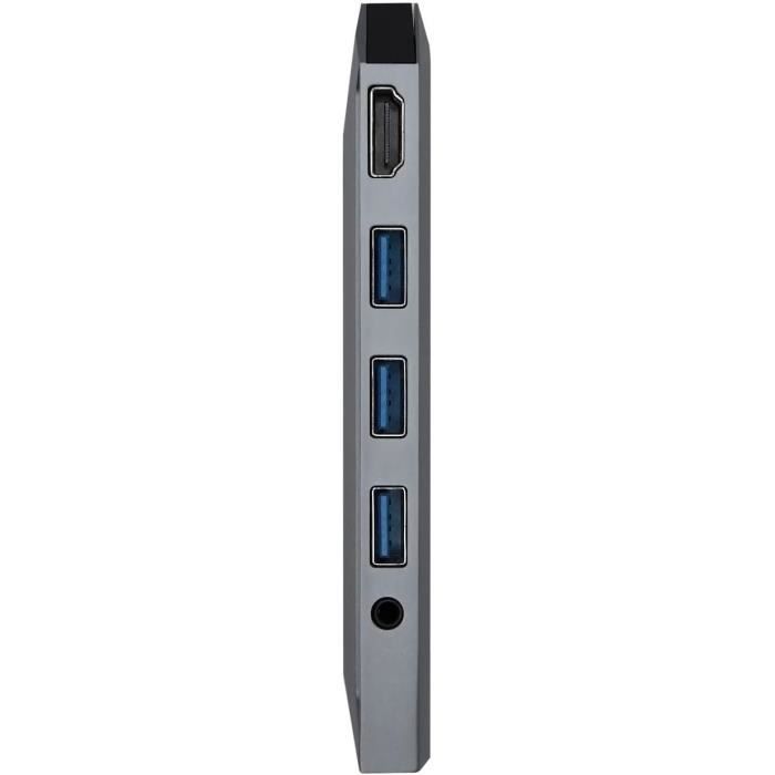 Dock USB-C 9 En 1 - AISENS - ASUC-9P001-GR - Aluminium - 100W PD - 4K HDMI