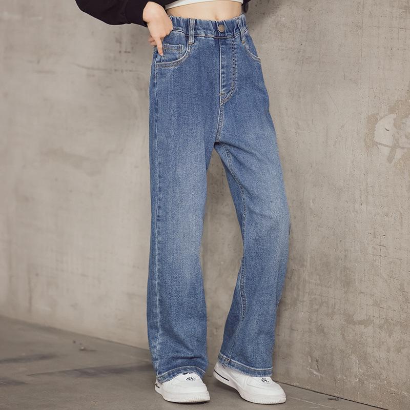 2023 Trendy Girls' Loose Straight-Leg Jeans - Autumn Korean Style Casual Long Pants