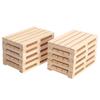 10pcs Skid Resistance Mini Pallet Coasters Rectangle Drink Coasters Wooden Coasters  For Office