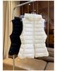 Small waist white duck down short down vest hooded waist slim ribs warm jacket