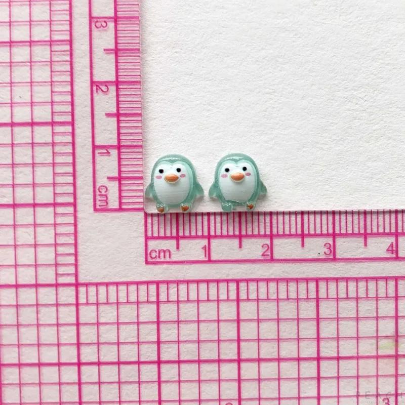 100pcs Cute 9mm Resin Mini Penguin Series Flat Back Stone Figurines DIY Wedding Scrapbook Accessories