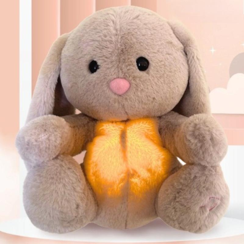 Hot Sell Glowing Breathing Music Cute Animal Elephant Plush Doll Children Sleep Soothing Bedtime Companion Soft Toy s Cuddly Stuffed Fluffy Huggable