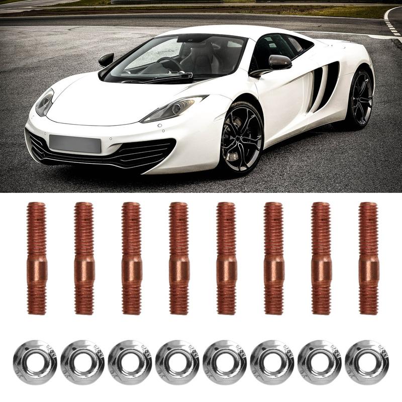 M8 1.25 Threaded Turbo Studs Kit Exhaust Manifold Hardware Kit Wear Resistant  Proof Metal Alloy for Car