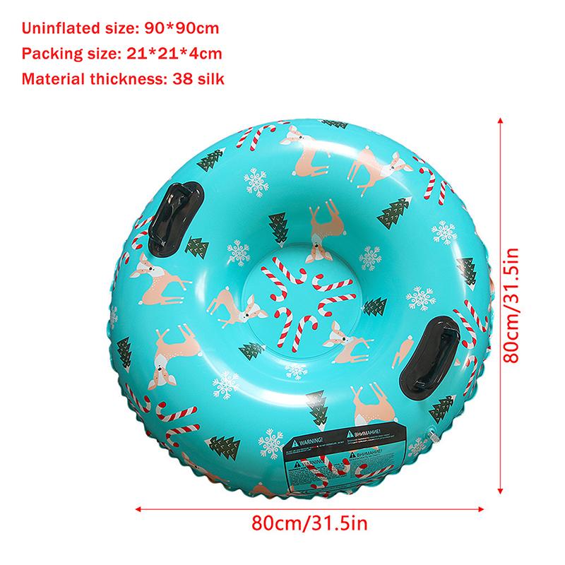 Ski Ring Inflatable Pvc Sledding Tube Thicken Snow Tubing Winter Snow Tube With Handle Snow Racer Durable Snow Sled Board 1Pc
