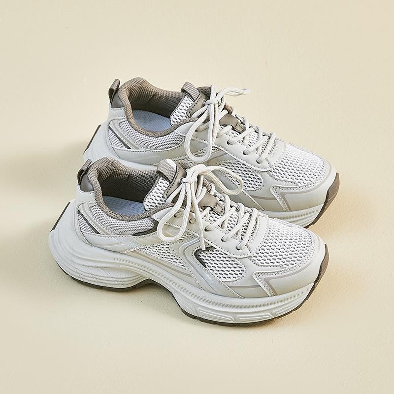 

Новые кроссовки для женщин на лето, студенческие, спортивные и для отдыха, уличная фотография, сетчатые, дышащие и с увеличением роста 40