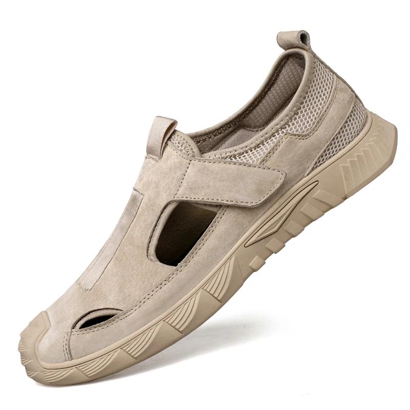 

Fashion 2024 Men Casual Shoes Hot Sale Summer Fashion Breathable Non-slip Men Loafers Lightweight Outdoor Comfortable Flat Driving Shoes 44 хаки
