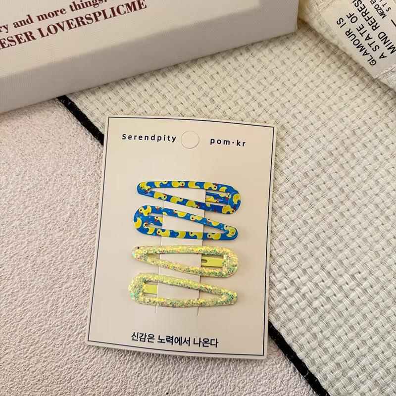 

4 шт./комплект 2025 г. Новые летние детские заколки для девочек, милые заколки для волос с мультяшными блестками для детей, кавайные аксессуары для волос, головные уборы Other