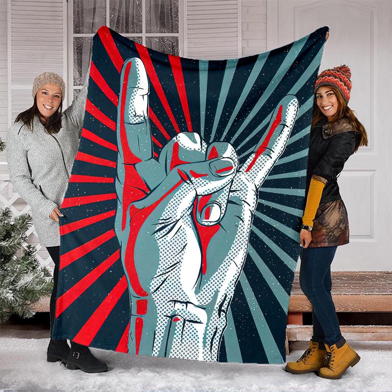 1PC Musical Elements Printed Blanket, All Season Lightweight Home Office Outdoor Nap Multifunctional Blanket A10