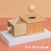 Scatola Permanente Montessori Giocattoli per Bambini Contenitore Sensoriale Scatola Porta Monete Lancio Palline Tamburo Tessile Attività per la Motricità Fine Giocattolo Educativo
