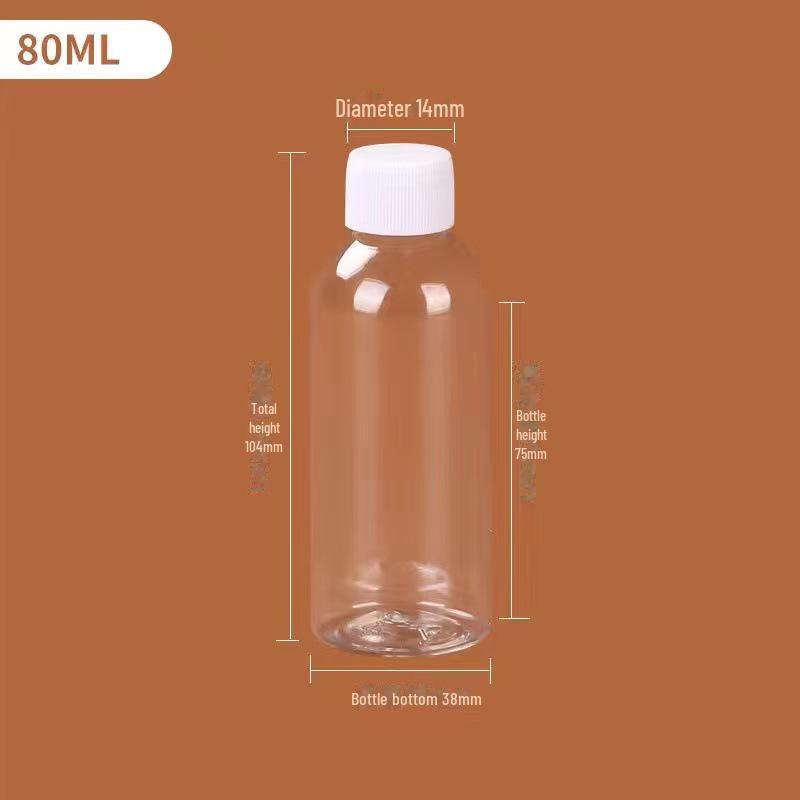 Transparent Plastic Bottle with Lid - Empty Small Trial Pack for Alcohol or Honey - Large Mouth Capsule Bottle