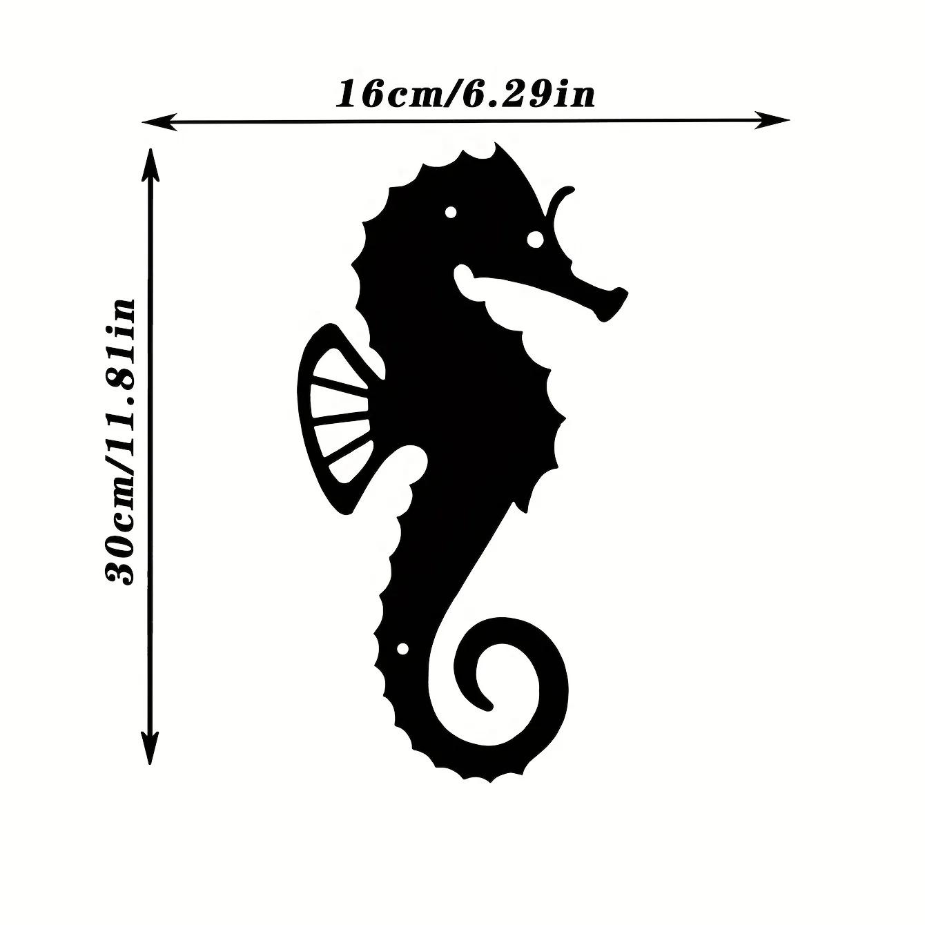 

Принесите пляж домой, 1-компонентная наклейка-силуэт морского конька на стену | Идеально подходит для украшения дома и двора | Металлическая настенная подвеска светло-серый