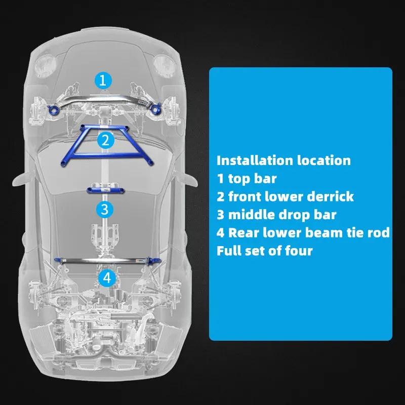 For Nissan March R30 Sunny Suspension Balance Bar Front Sway Bars Anti-roll Bar Alloy Chassis Reinforcement Strengthening Kit