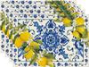Set di 4 Tovagliette Estive in Porcellana Blu e Bianca con Limoni, 30x45 cm, Tovagliette Vaniglia per Feste, Cucina, Sala da Pranzo