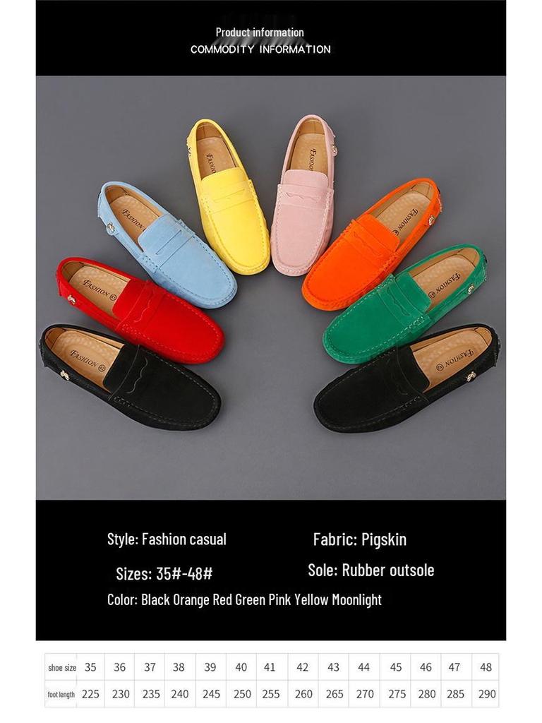 Men's Plus Size Suede Loafers: Lightweight, Slip-on, Formal Business Leather Shoes