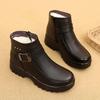 Winter New Women's Leather Ankle Boots, Women's Thick Plush Warm Snow Boots, Waterproof and Non Slip Boots Botas De Mujer
