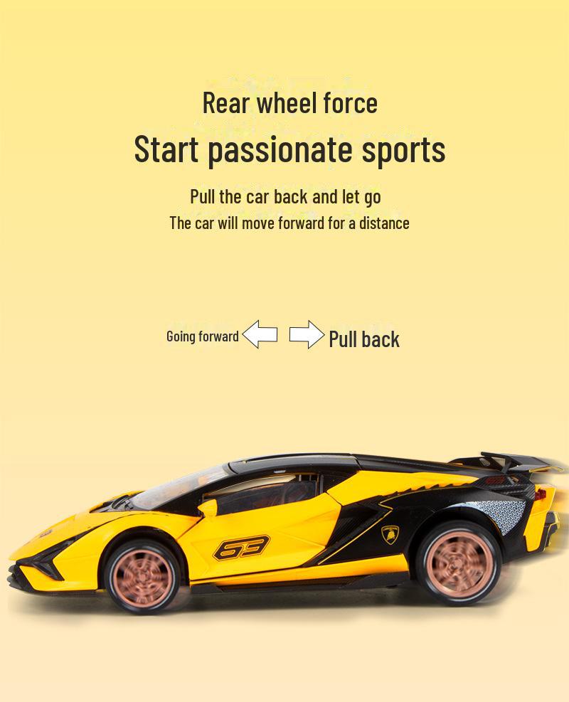 Black Mamba 1/24 Lamborghini Alloy Car Model with Pull Back Action, Sound, Light, and Upper Door Feature.