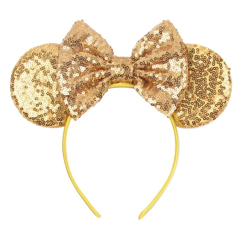 Silver Shinny Mouse Ears Headband For Girls Shinny Sequin Bow Hairband Festival Party Cosplay DIY Hair Accessories