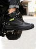 Men's Non-Slip Motorcycle Riding Boots with Rubber Sole and Microfiber for Protection.