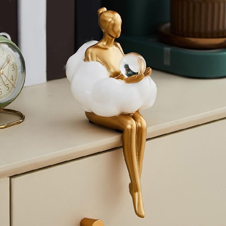 Artistic Resins Cloud Girl Figurine Thinker Sculpture Abstract Art Statue for Desk or Book Shelf Display Ornament Gift