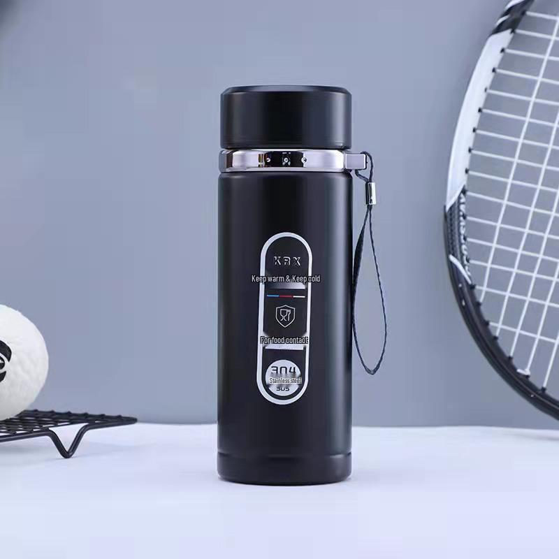 Gradient Rostfritt Stål Smart Isolerad Vattenflaska med Snodd - Stor Kapacitet, Bärbar för Utomhussporter