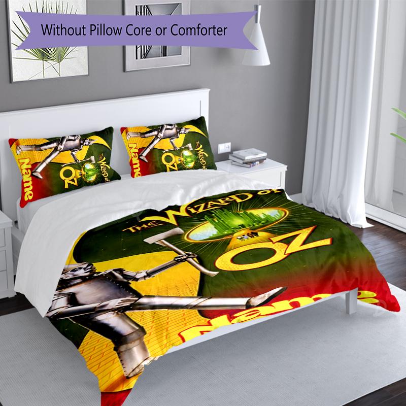 3pcs Custom Name The Wizard of Oz Bedding Set,Includes 1 Duvet Cover and 2 Pillowcases,All-season Bedroom Decor