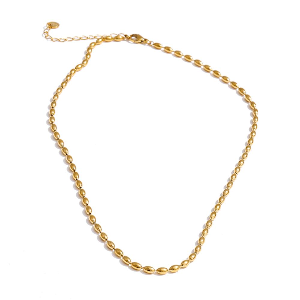 Yhpup Popular Stainless Steel Beads Chain Basic Necklace Bracelet Bangle Set 16K Gold Platinum Color PVD Plated Fashion Jewelry