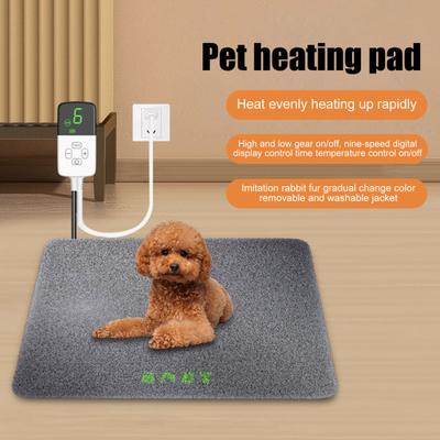 Heated Pet Pad 9 Temperature Adjustable Electric Heated Cat Bed Waterproof Pet