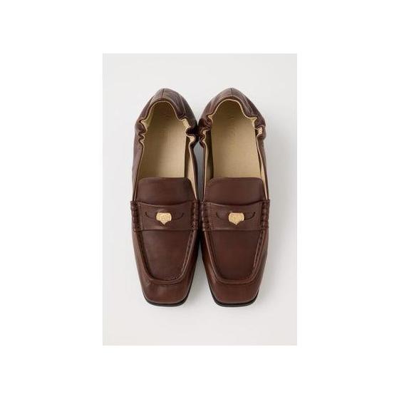 SQUARE TOE LOAFER HEEL BRN