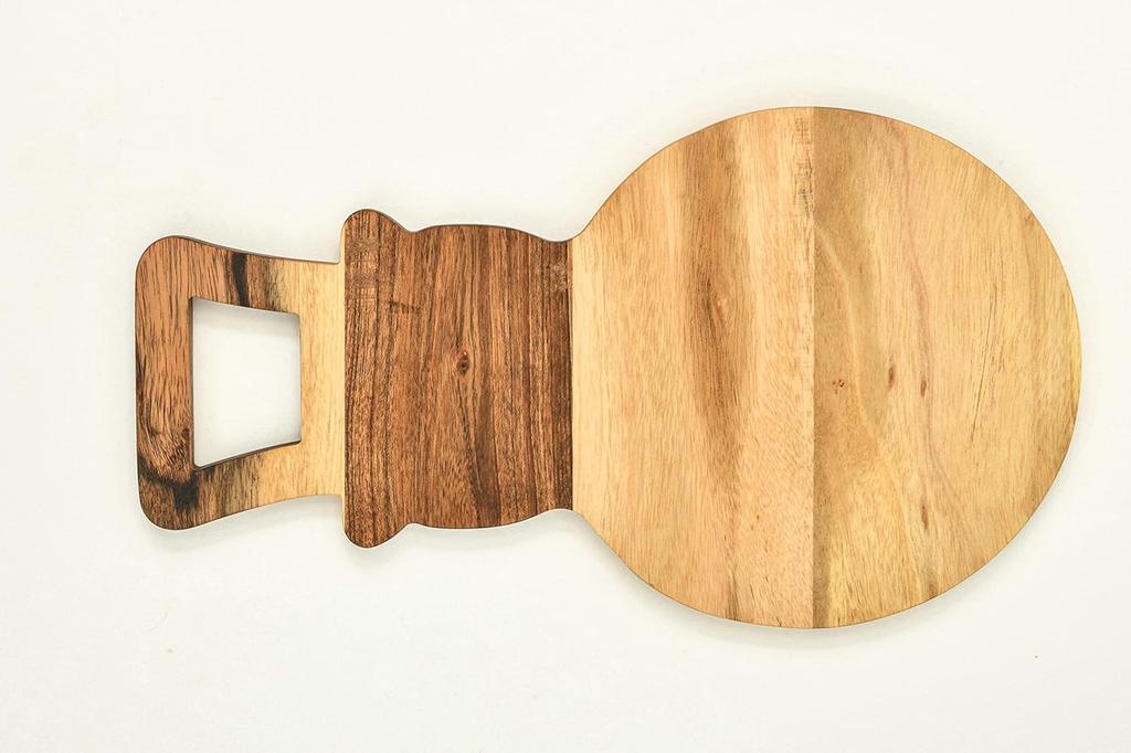 Økologisk akasietre skjærende slakterblokkbrett for kjøkken, ost, kjøtt, grønnsaker, frukt og salat (Nissebrett 14"L x 12"B)