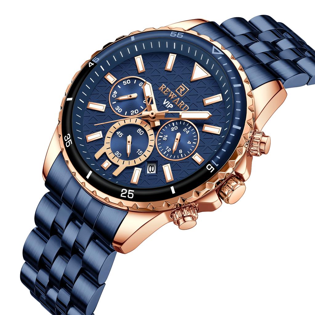 REWARD Fashion Big Size  Mens Watch   Stainless Steel Online Selling Luxury Men Watch Horloge