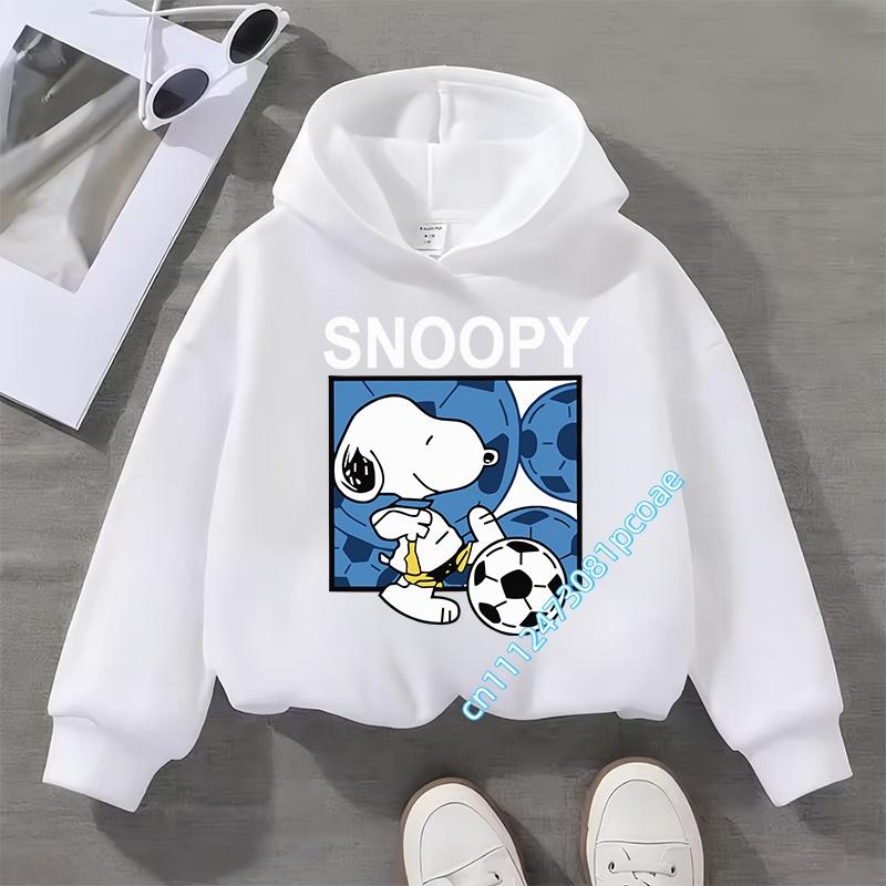 Snoopy children's hooded sweatshirt for boys, girls, casual top with cartoon print, long sleeve, autumn/winter collection